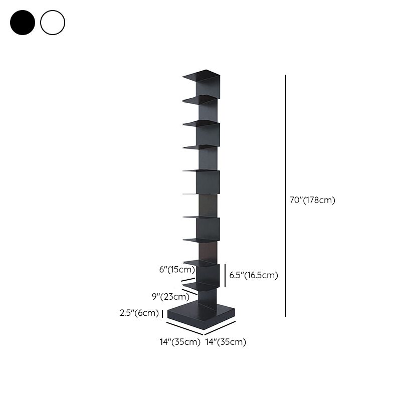 Modern Style Bookshelf Closed Back Standard Metal Bookcase for Study Room