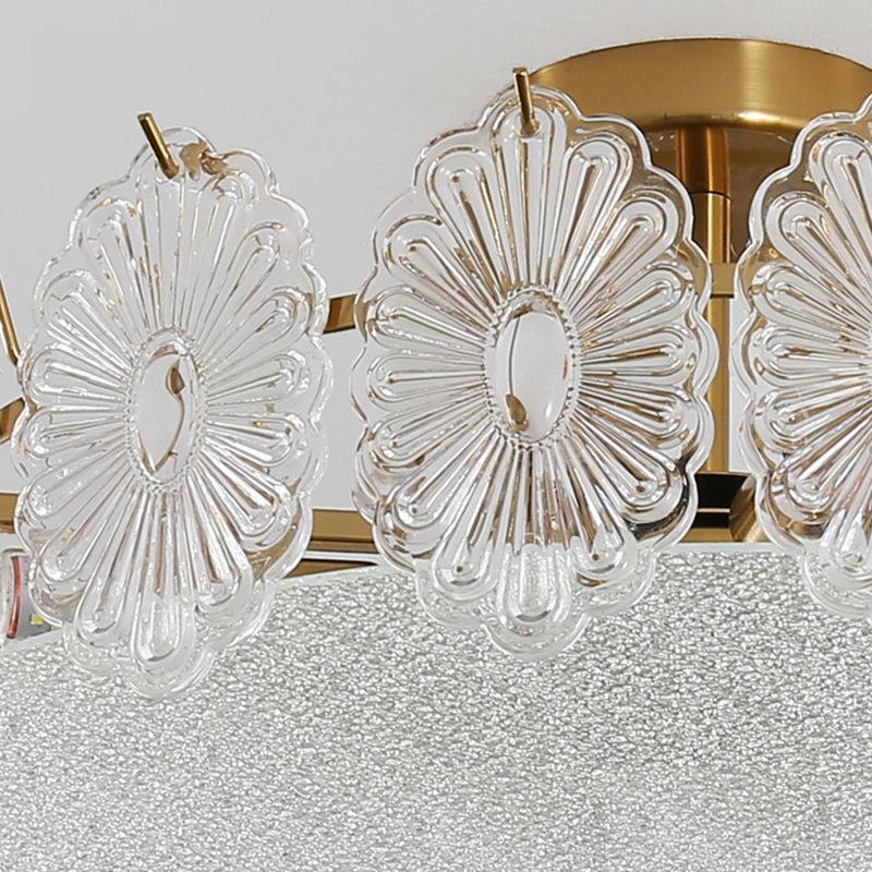 Round Flush Mount Lighting Modern Glass Flush Mount for Living Room