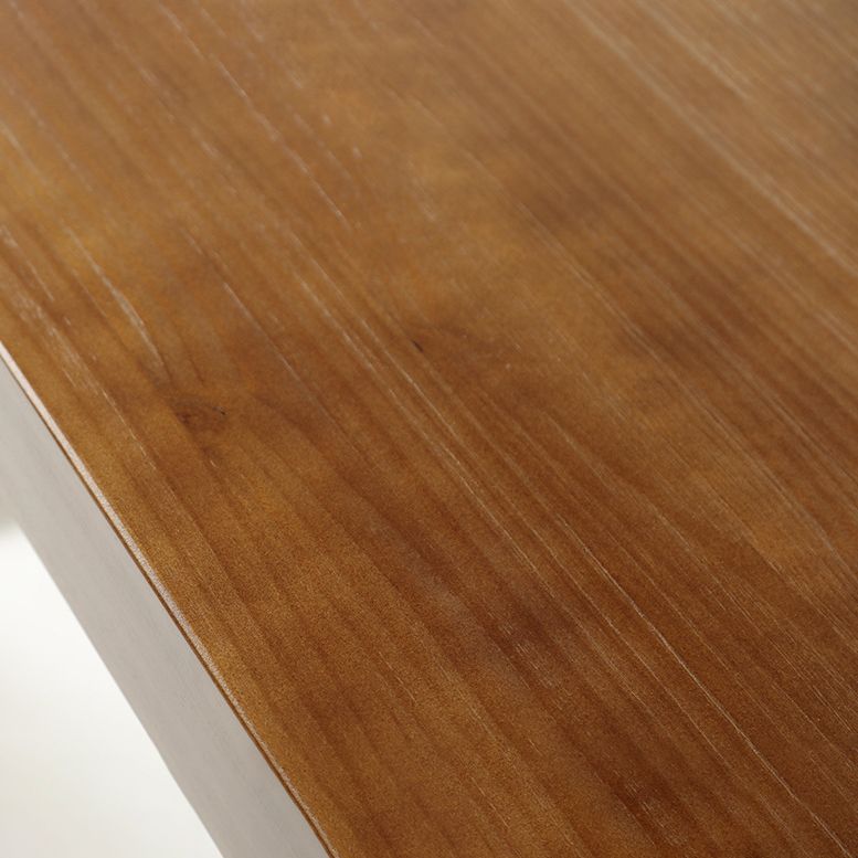 Industrial Rectangle Dining Table Pine Solid Wood Table with Black Double Pedestal for Dining Room