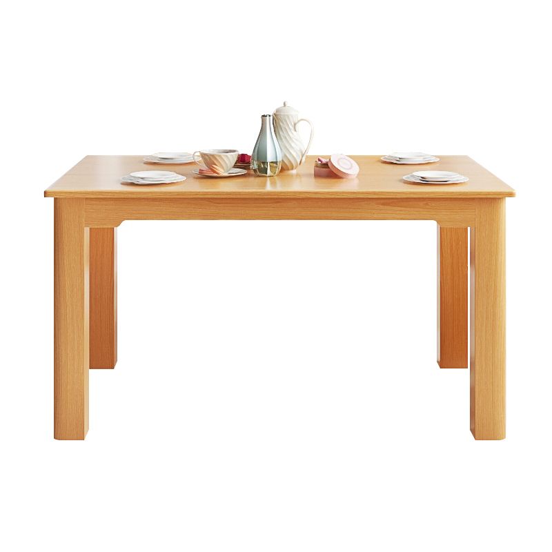 Mid-Century Modern Solid Wood Dining Table Beech Wood Top Table with 4 Legs