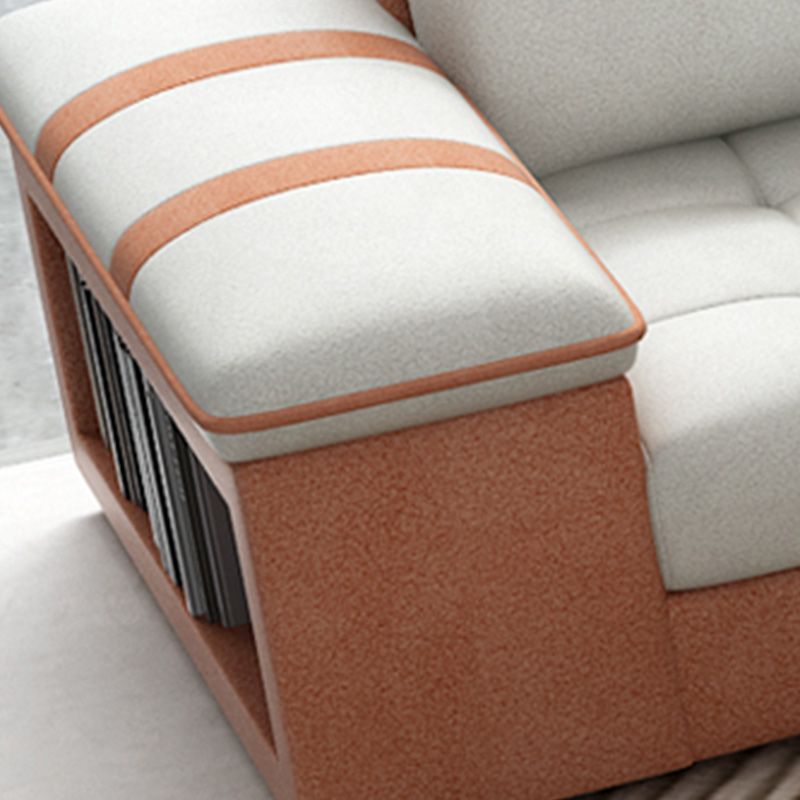 Contemporary Cotton Blend and Faux Leather Furniture Sectionals