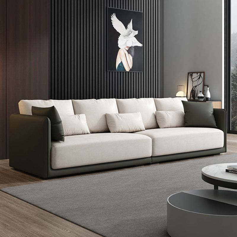 Leather White Sofa with Back Pillows candinavian Sofa for Living room