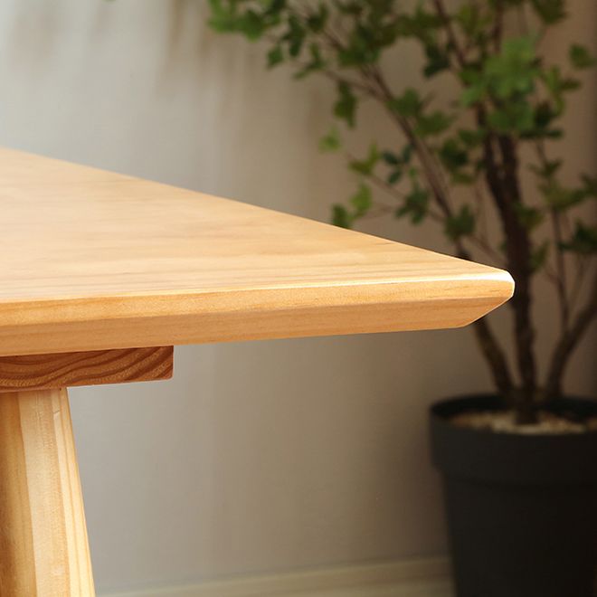 Solid Wood Dining Table Modern Brown Dining Table with 4 Legs