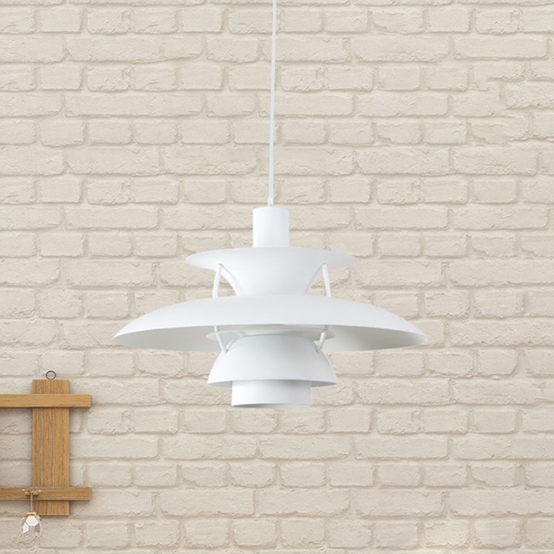 Designer gelaagde hanglamp metalen schaduw 1 licht hangend plafondlicht met hangsnoer