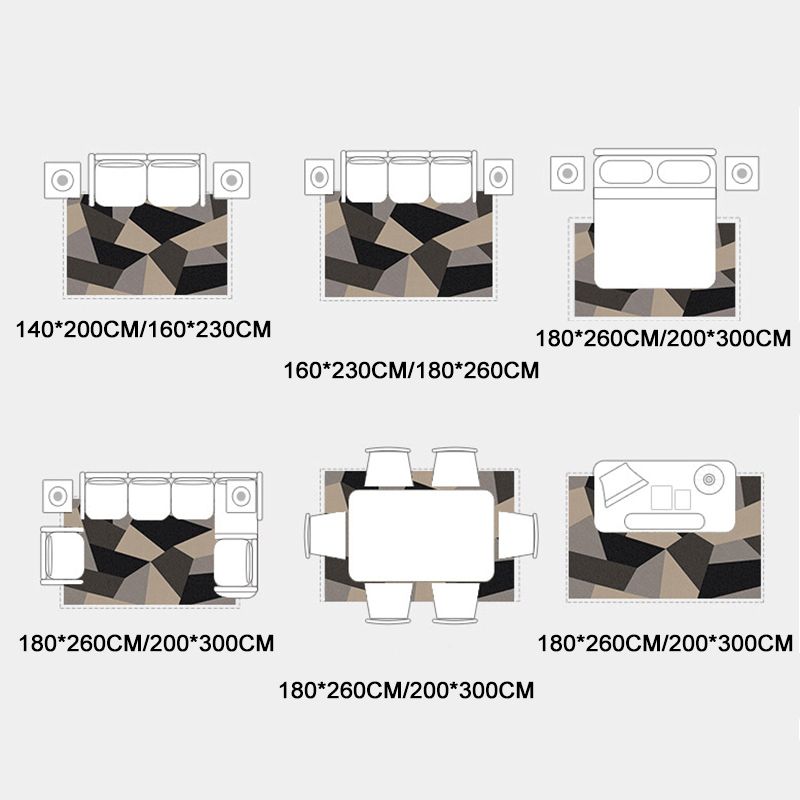 Beige Victorian Teppich Polyester Grafik Indoor Teppich Nicht-Schlupf-Backing Teppich für Wohnzimmer