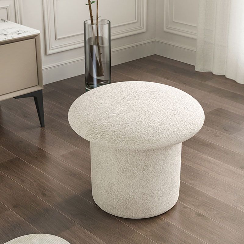 Plain Pouf Mushroom Shaped Sherpa Fade Resistant Upholstered Pouf Ottoman