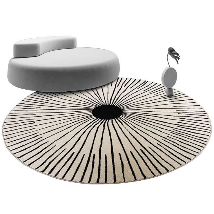 Funky Indoor Rug Stripe Pattern Area Rug Polyester Stain Resistant Area Rug for Living Room