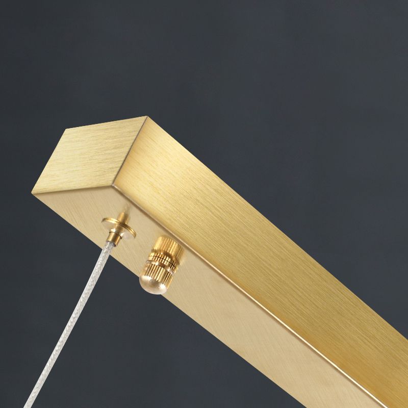 Luces colgantes colgantes de metal dorado lámparas colgantes lineales contemporáneas para comedor