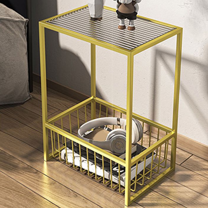 Modern Frame Coffee Cocktail Table Rectangular Glass Top Cocktail Table