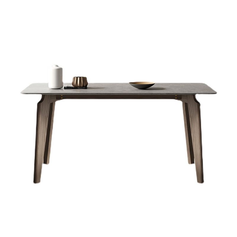 Modern 1/4/5/6 Pieces Rectangle Dining Set Sintered Stone Top Solid Wood Table Set