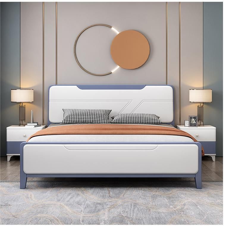 Modern & Contemporary Standard Bed White Bed Frame with Headboard