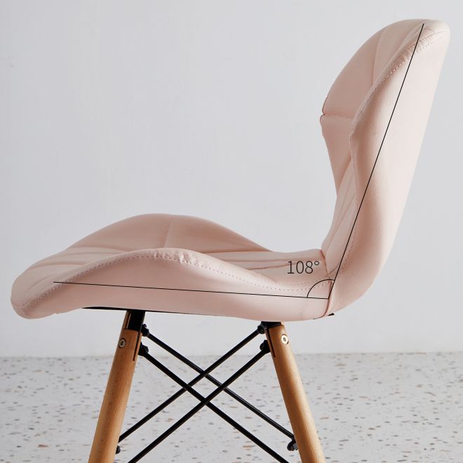 Casa silla lateral contemporánea silla de comedor de madera tapizada a ala