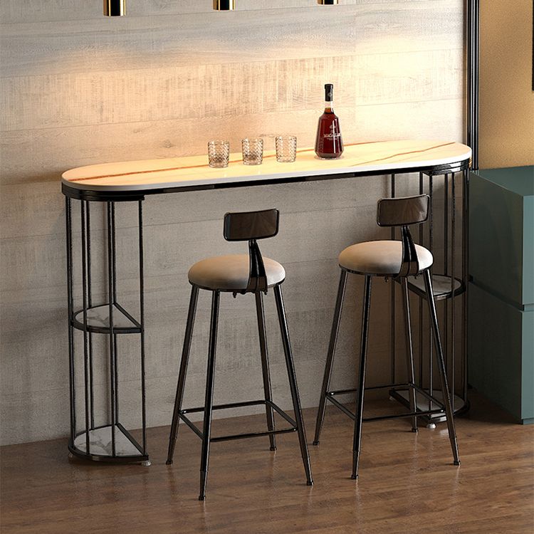 Scandinavian Counter-height Stool Round Velvet Counter Stool for Living Room