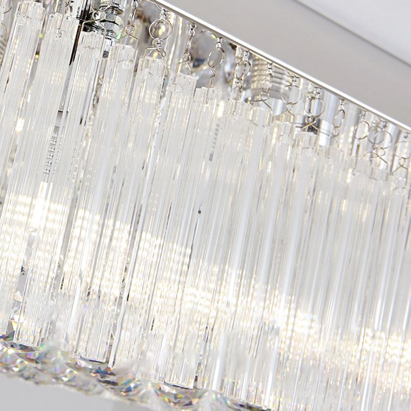 Rectangle Crystal Island Light Modern Style Hanging Lights for Living Room Dining Room