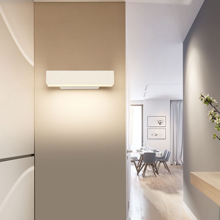 10" Wide Rectangular Acrylic LED Wall Lamp Modern Style Rotatable Bedside Light for Bedroom