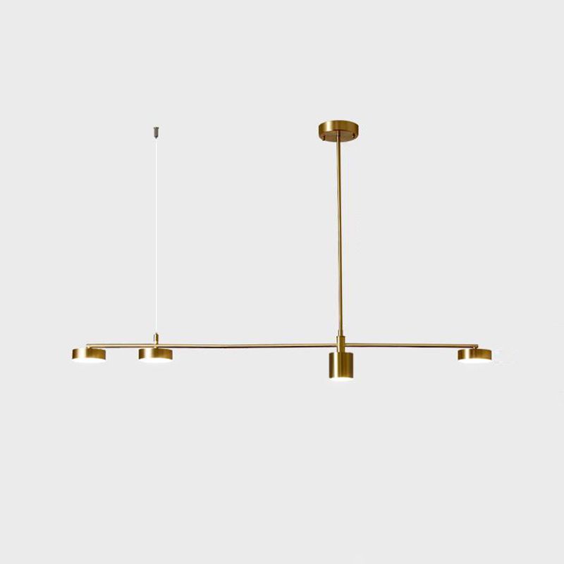 4/5-Light Modernism Golden Ceiling Light Metal Unique Kitchen Island Lighting