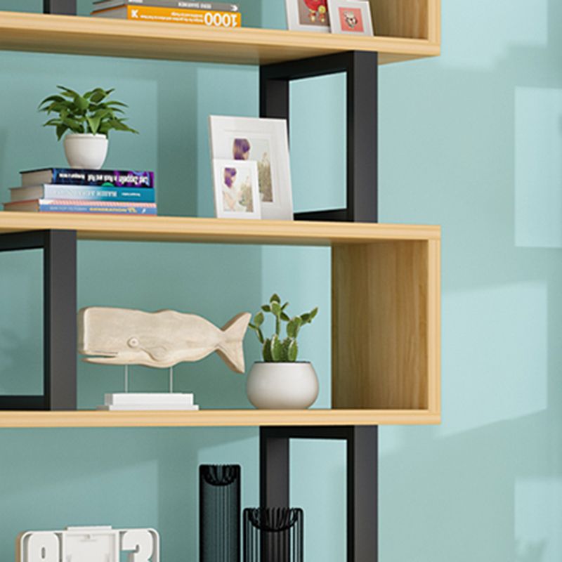 Scandinavian Wood Open Back Shelf Bookcase with Shelves for Home Office