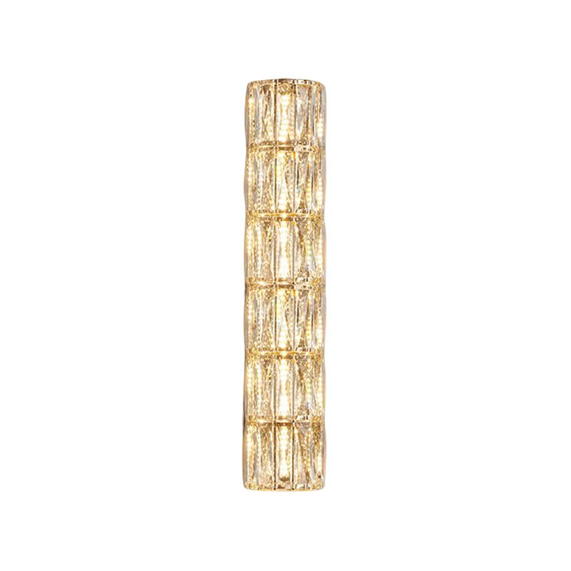 Cylinder Shade Wall Lamp Modern Style Crystal Shape Wall Mounted Lighting for Bedroom