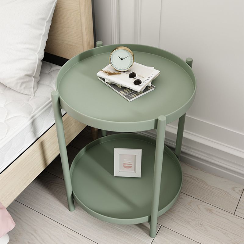 Modern Style Metal Table Top Metal Steel Base Round Side Table