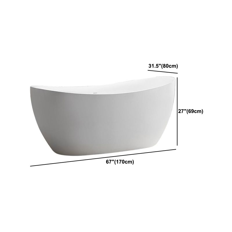 Modern Acrylic Bath Tub Freestanding Matte Finish Bathtub for Home