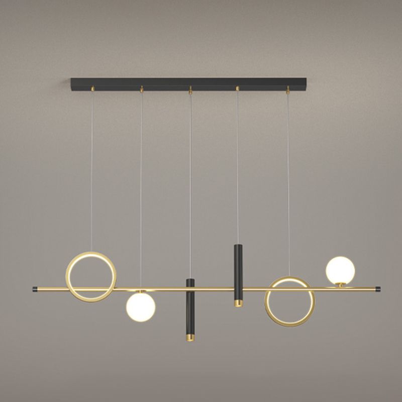 Modern Creative LED Island Light Aluminium Linear Pendant Light with Acrylic Shade