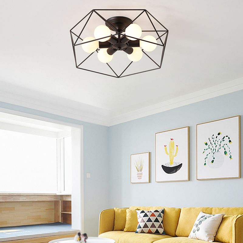 Metalen geometrische schaduw spoel plafondlicht industrieel multi lights plafondlamp armatuur