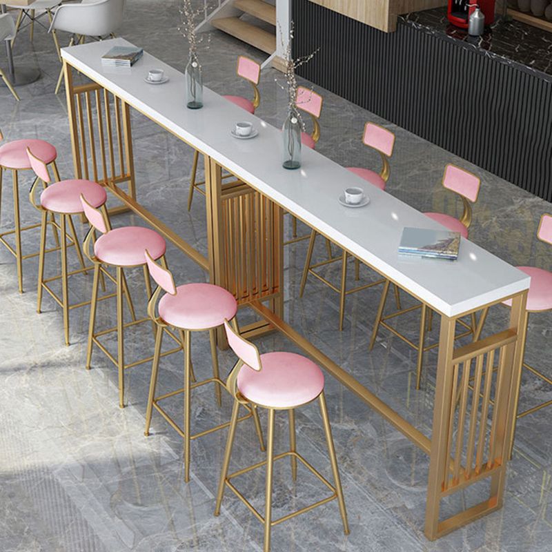 Glam Style Bar-height Table Metal Base Table for Living Room