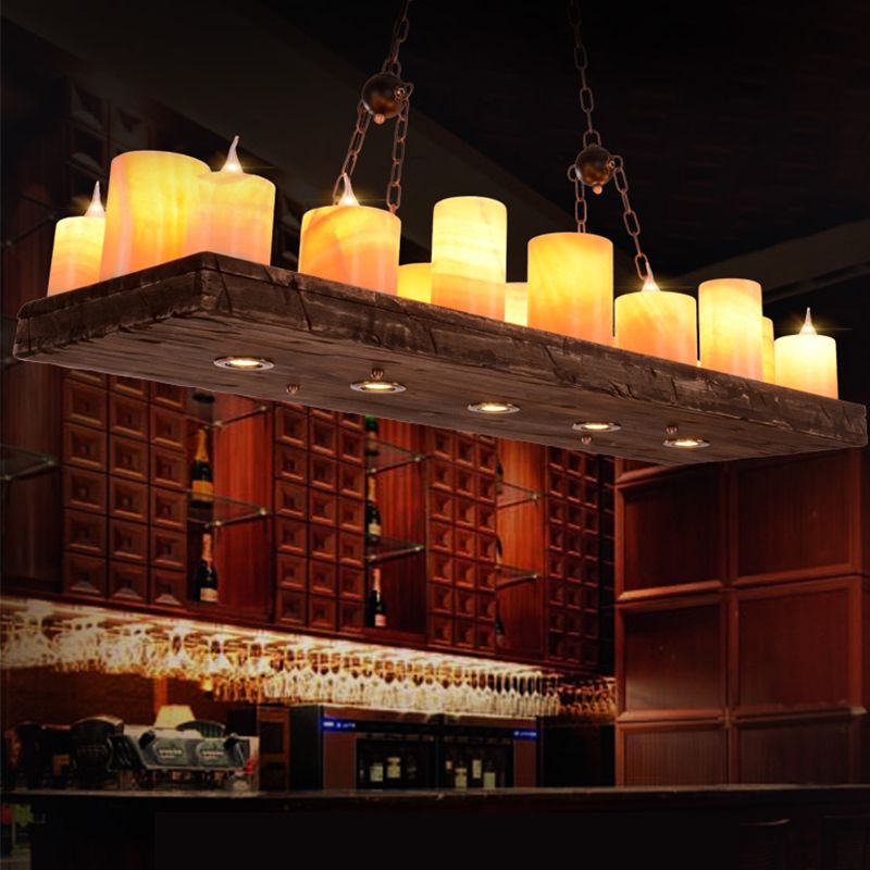 Marble Candle Island Light Fixture Vintage 8/12/16 Lights Dining Room Hanging Ceiling Light in Yellow