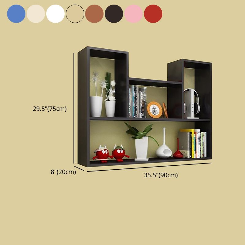 Wall Mounted Bookshelf Scandinavian Style Bookcase for Study Room and Office