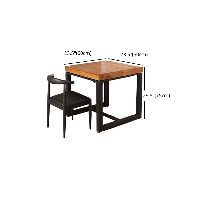 Industrial Dining Table with Trestle Base Natural and Black Dining Table with Wood Top