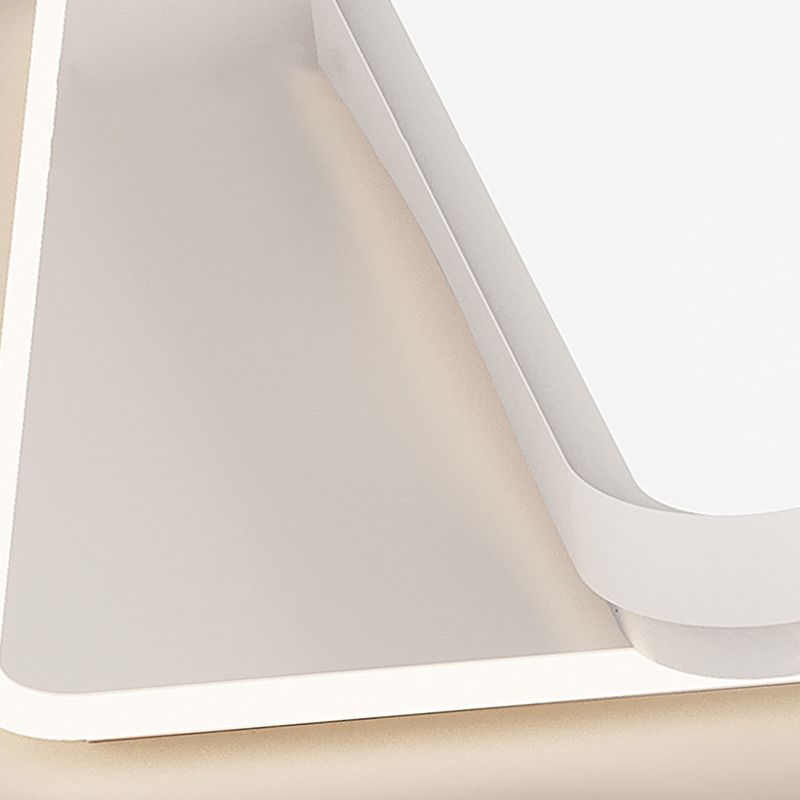 Modern LED Flush Mount Metal Geometric Shape Ceiling Light with Acrylic Shade for Bedroom