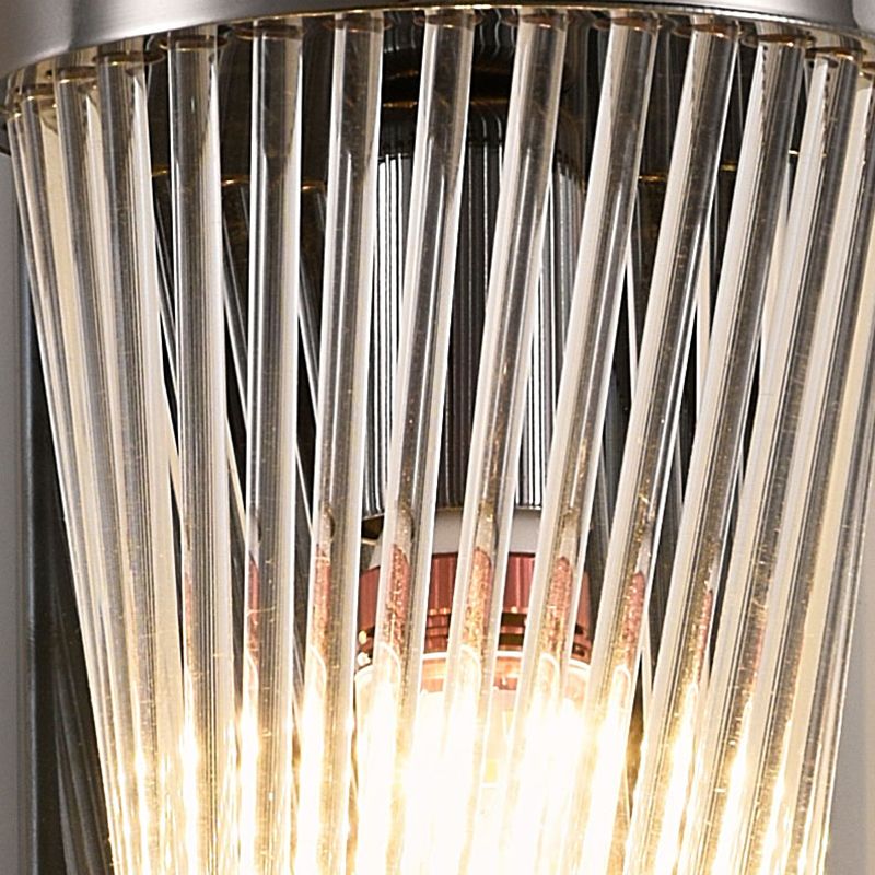 2 - Light Flush Mount Metal and Crystal Post Modern Wall Sconce in Black / Gold