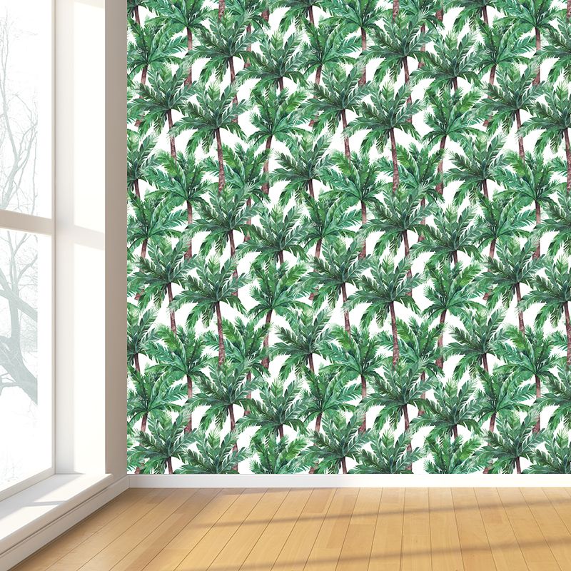 Washable Coconut Trees Wall Mural Non-Woven Tropical Wall Decor for House Interior