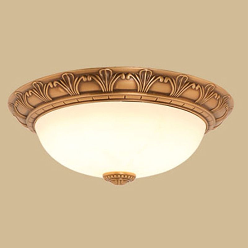 Plafonnier encastré en forme de bol, Style campagnard américain, abat-jour en verre d'intérieur