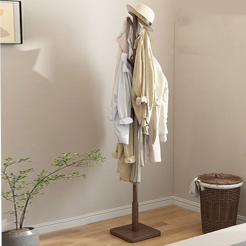 Contemporary Hall Stand Manufactured Wood Hooks Shelving Included Free Standing Coat Rack