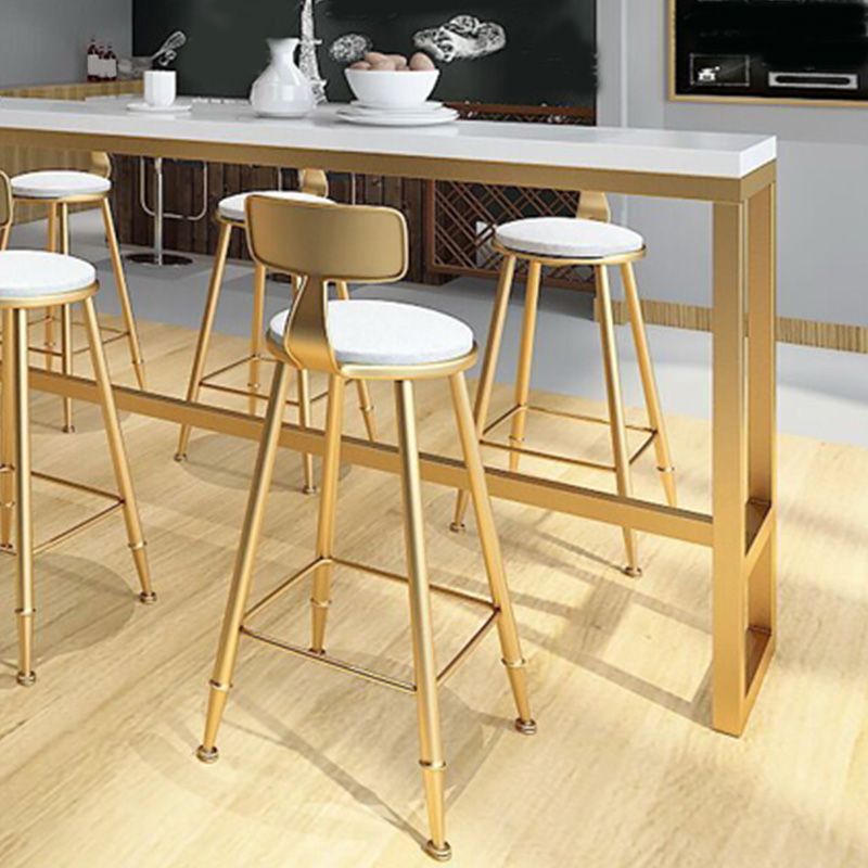 Glam Pub Height Dining Table Solid Wood Top Pub Table for Living Room