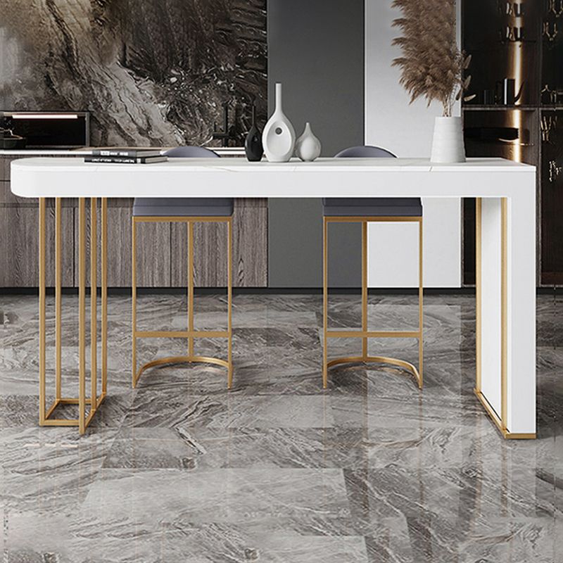 Contemporary Sintered Stone Dining Bar Table for Kitchen Dining Room