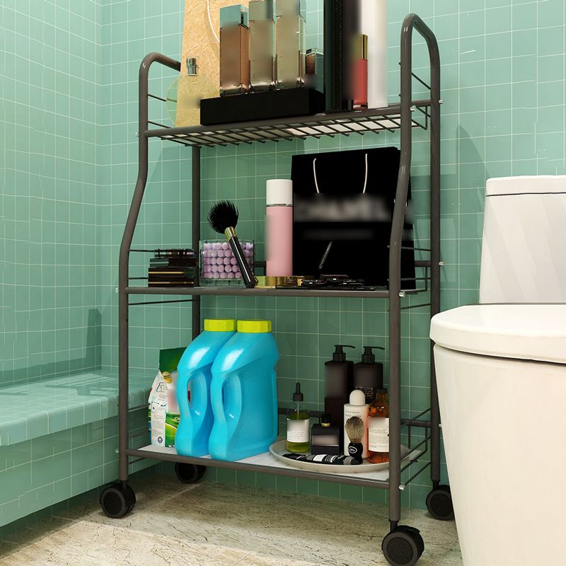 Industrial Style Steel Bookshelf Open Shelf Bookcase with Caster Wheels