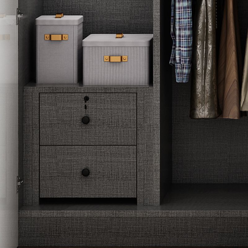 High Gloss White Modern Wardrobe Engineered Wood Storage Cabinet for Home