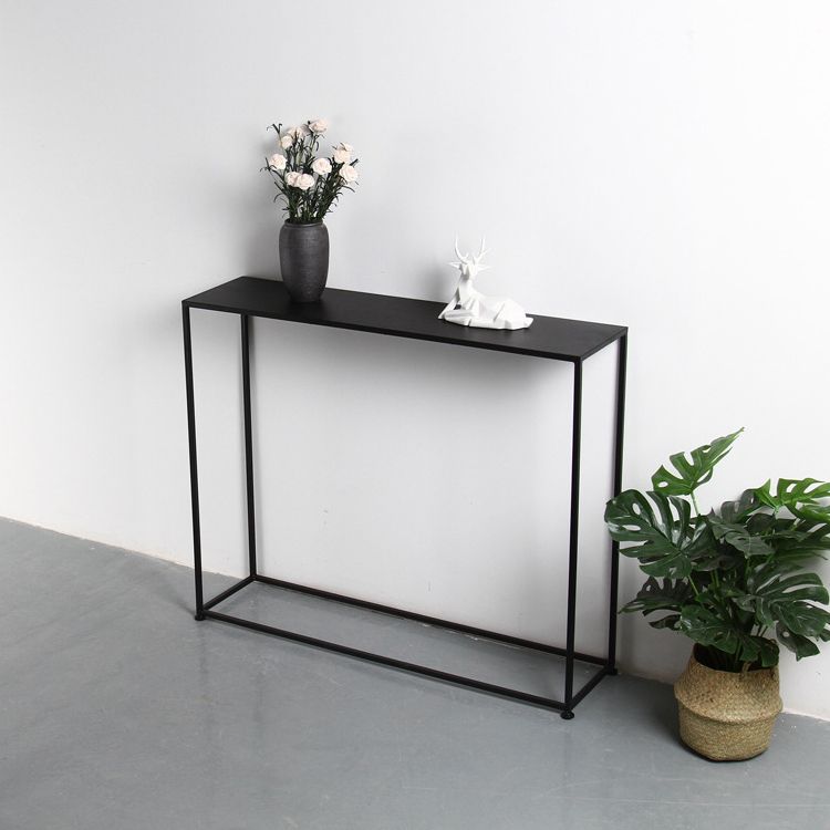 Contemporary Console Table Antique Finish Console Sofa Table in Metal