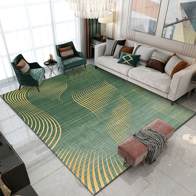 Contemporary Abstraction Rug Polyester Rug Stain Resistant Area Carpet for Living Room