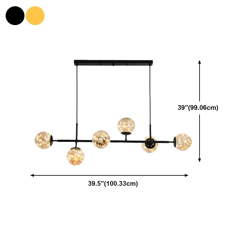 Glass Ball Island Lighting Fixture Contemporary Pendant Lighting Fixture
