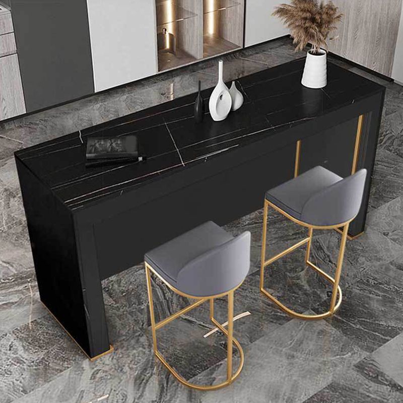 Modern Bistro Bar Table Rectangle Sintered Stone Bar Table for Living Room