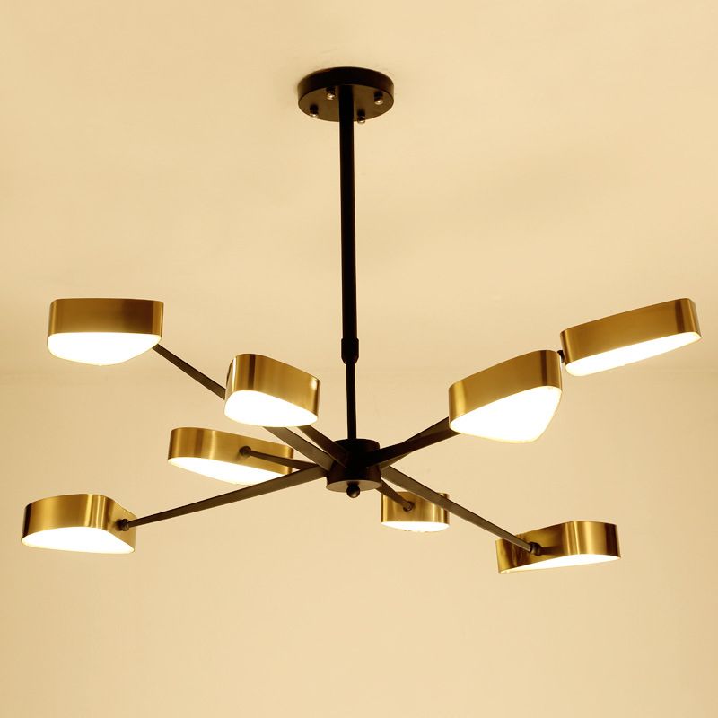 Moderno lampada lampadario triangolare in metallo soggiorno lampadario a pendente a led in oro