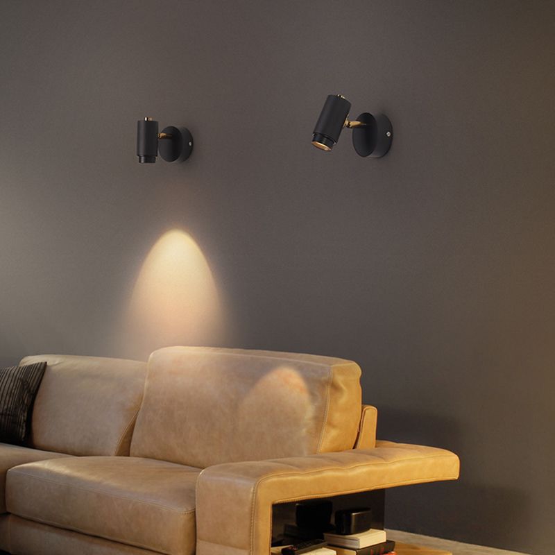 Lampada da parete a parete in alluminio moderno nero per la parete regolabile per camera da letto