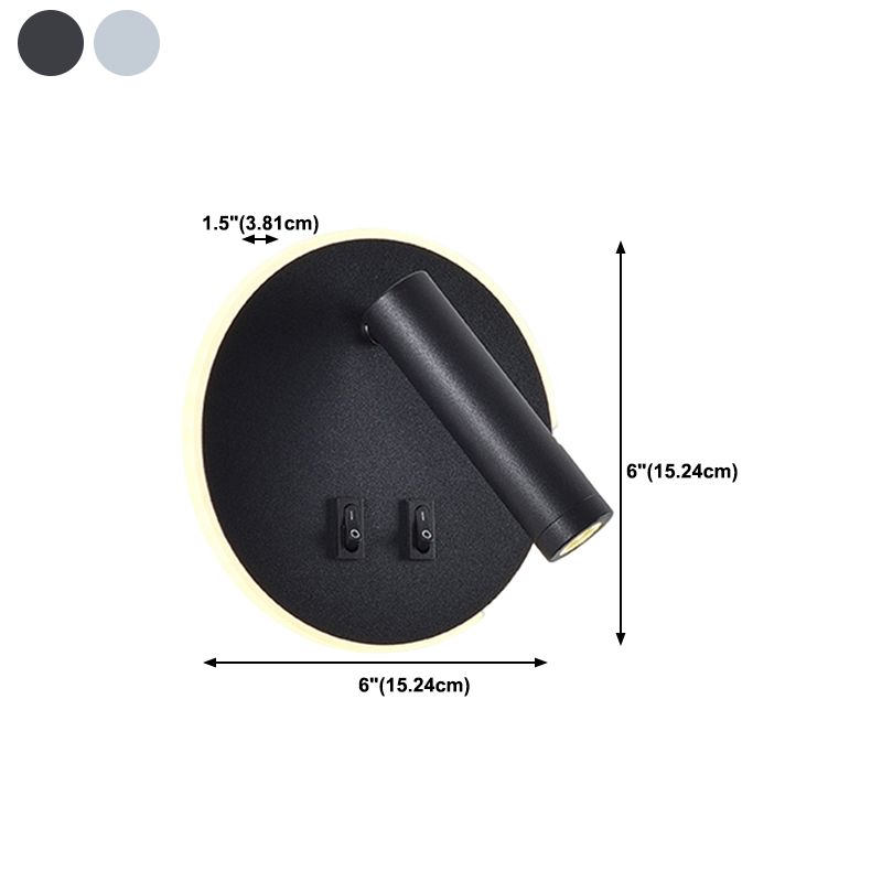 Modernist Wall Light Fixture Metal Black and White Wall Sconce for Bedroom