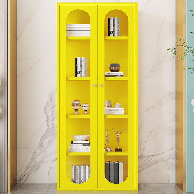 Modern Metal Bookcase Standard Closed Back Bookshelf for Home Office