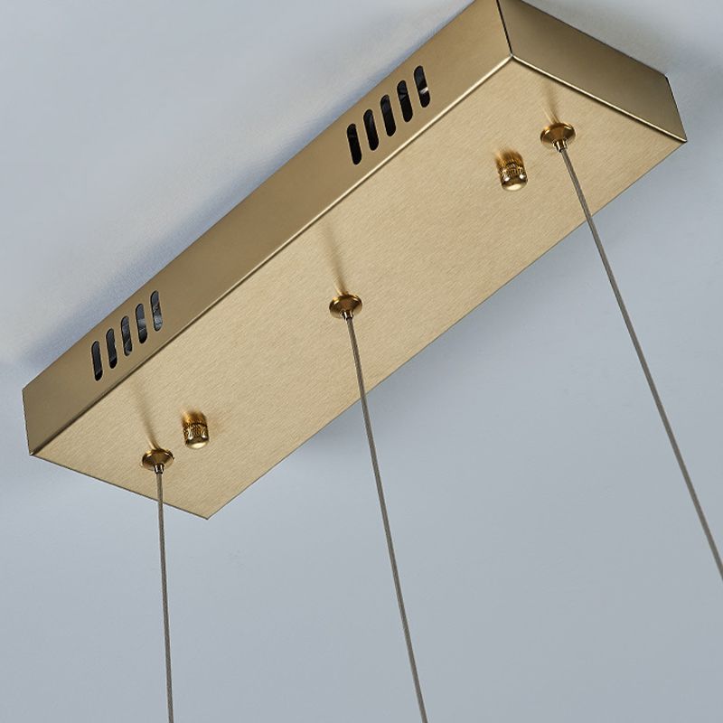 Minimalist Luxury LED Island Light Fixture Clear and Amber Crystal Linear Suspension Light