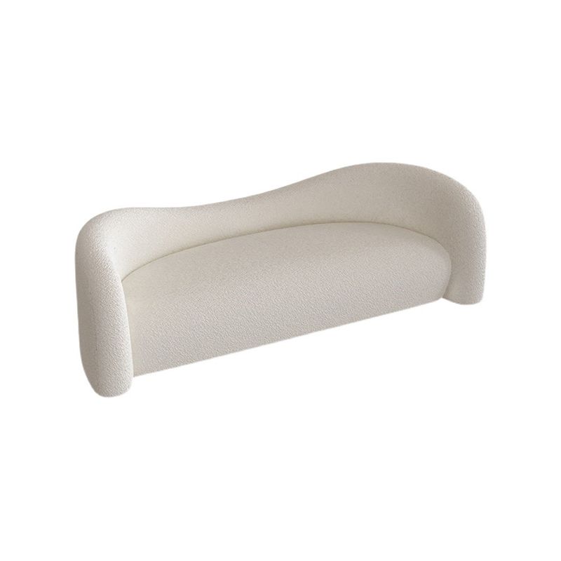Wool Contemporary Curved Sofa Sloped Arm Sofa for Living Room