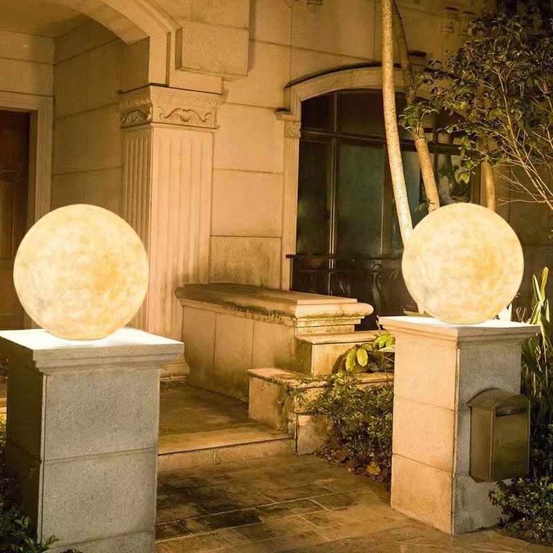 Modern Waterproof Outdoor Light Ball Shape with Resin Shade for Outdoor